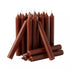 Brown chime candles 20 pack for grounding ritual work, showing small 1/2 inch diameter brown spell candles bundled together