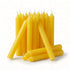 Yellow chime candles 20-pack — bundle of small yellow ritual chime candles for solar magic, clarity, and communication spell work.