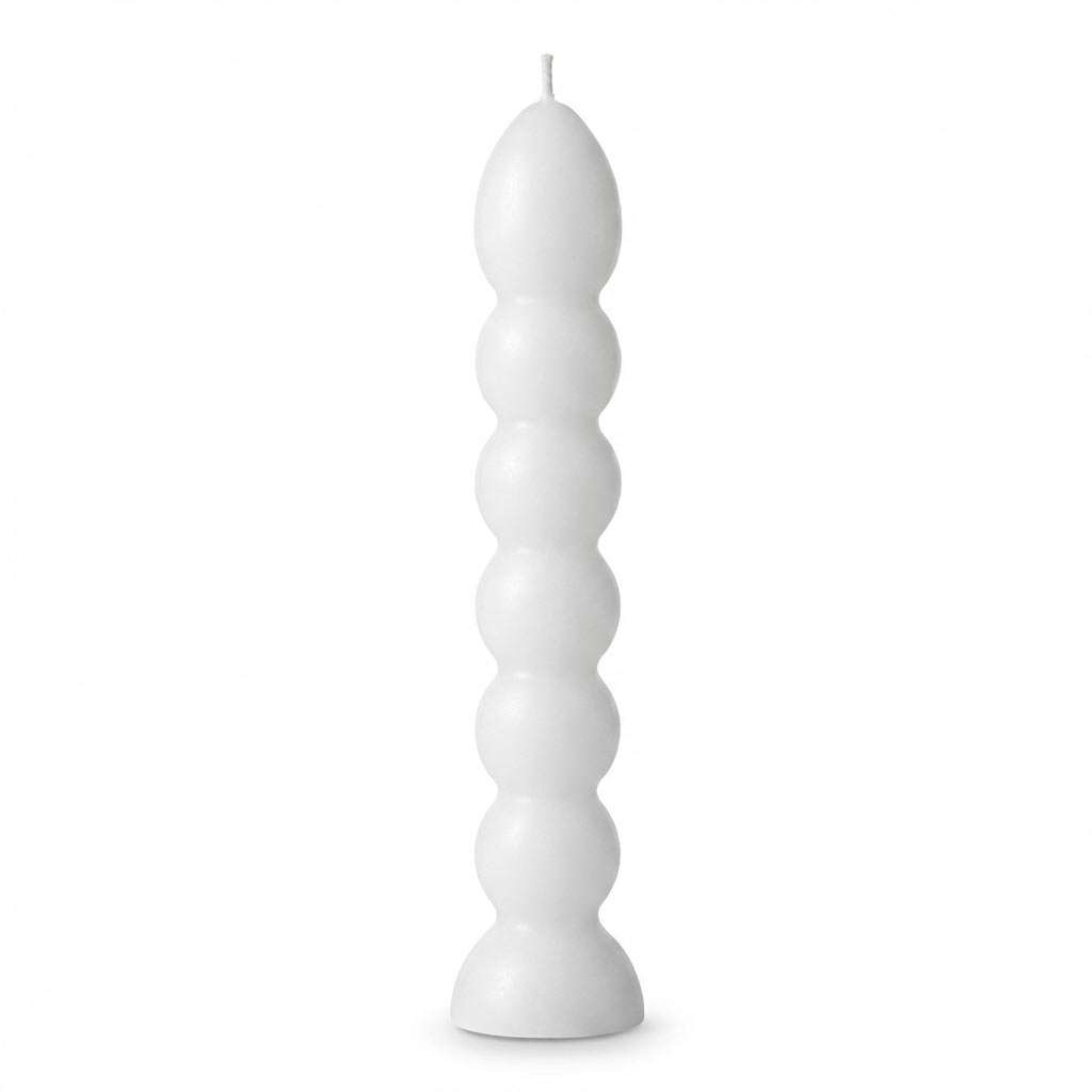 White Seven Knob Candle