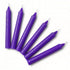 Set of 6 purple 6-inch household taper candles showing rich purple coloring for psychic development and divination ritual work