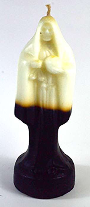 10" White/ Black Holy Death candle