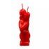 Red Lovers figure candle 5 inch showing two entwined couple figures in deep red wax — hoodoo love-drawing and romantic union ritual candle.