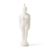 6 3/4-inch white male figure candle for ritual use — hoodoo and folk magic figural candle for purification and spiritual clarity spells.