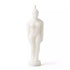 6 3/4-inch white male figure candle for ritual use — hoodoo and folk magic figural candle for purification and spiritual clarity spells.