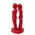 7 inch Red Separation candle showing ritual figure candle in red wax for break-up and separation workings in folk magic tradition