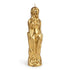 7-inch gold-colored female figure ritual candle standing upright — smooth paraffin cast in shape of a woman used in hoodoo spellwork for success and abundance.