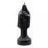 Tall 10-inch black wax figure candle depicting Santa Muerte the Holy Death folk saint in a cloaked form for devotional protection ritual use