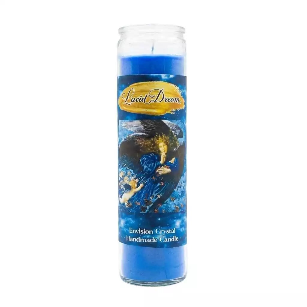Lucid Dream Gateway to Astral Realm aromatic jar candle with dreamscape label, 7-day candle for dream work and astral travel