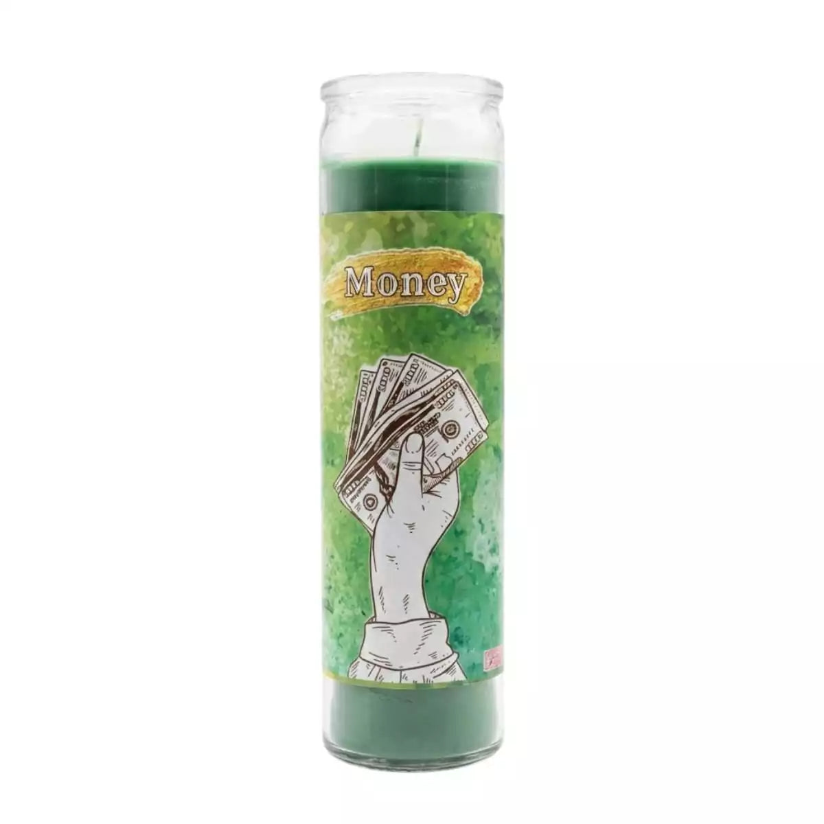 Money aromatic ritual jar candle labeled Beacon of Economic Success, 7-day candle for wealth and abundance spellwork
