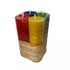 Elemental candle set Lailokens Awen — four beeswax candles in red, yellow, green, and blue representing fire, air, earth, and water elements.