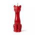 Red cat shaped figure candle 5.5 inches tall unscented paraffin for hoodoo luck attraction and gambling spells