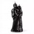 6-inch black wax bride and groom figural candle for hoodoo separation rituals — a black couple-shaped figure candle used in rootwork and conjure tradition.