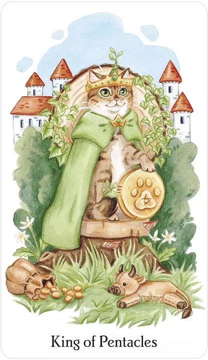 Caticorn Tarot card with soft pastel and magical cat imagery
