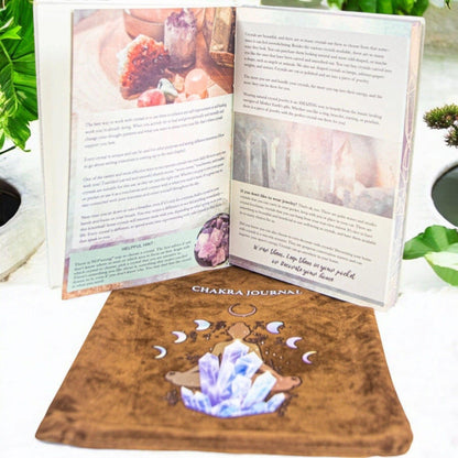 Chakra Crystal Vegan Leather Journal – Healing, Goal Tracking &amp; Daily Planner