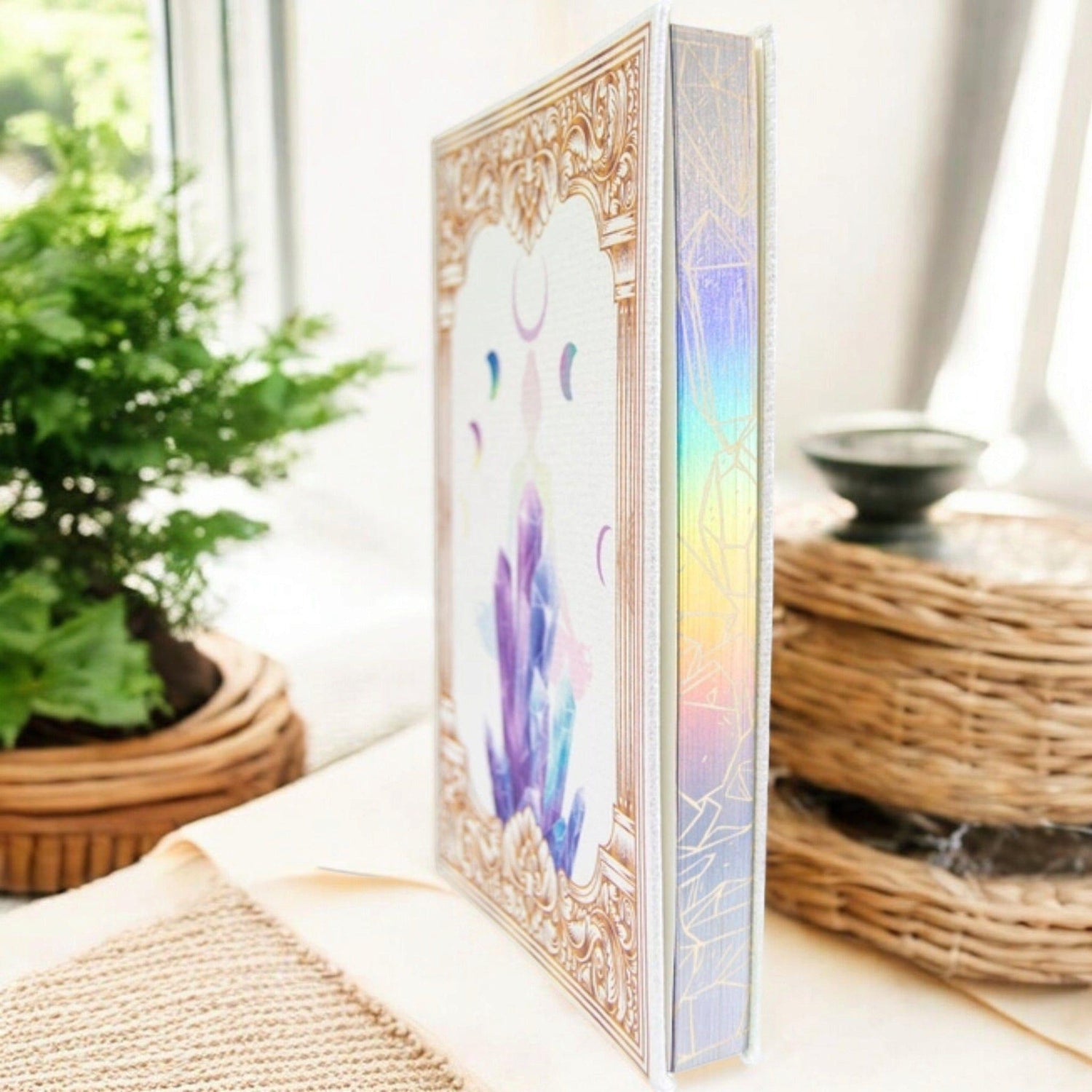 Chakra Crystal Vegan Leather Journal – Healing, Goal Tracking &amp; Daily Planner