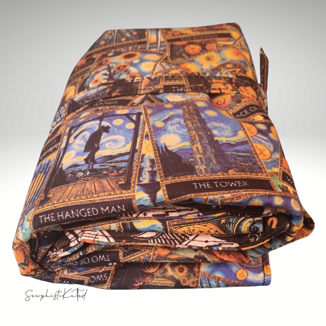 Classic Tarot &amp; Black Cat Reading Mat, Deck Wrap &amp; Altar Cloth | Reversible Padded Tarot Accessory