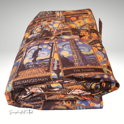 Classic Tarot &amp; Black Cat Reading Mat, Deck Wrap &amp; Altar Cloth | Reversible Padded Tarot Accessory