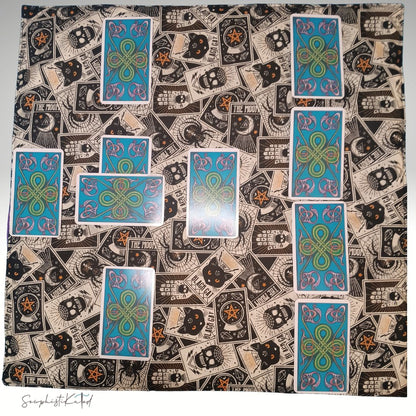 Classic Tarot &amp; Black Cat Reading Mat, Deck Wrap &amp; Altar Cloth | Reversible Padded Tarot Accessory