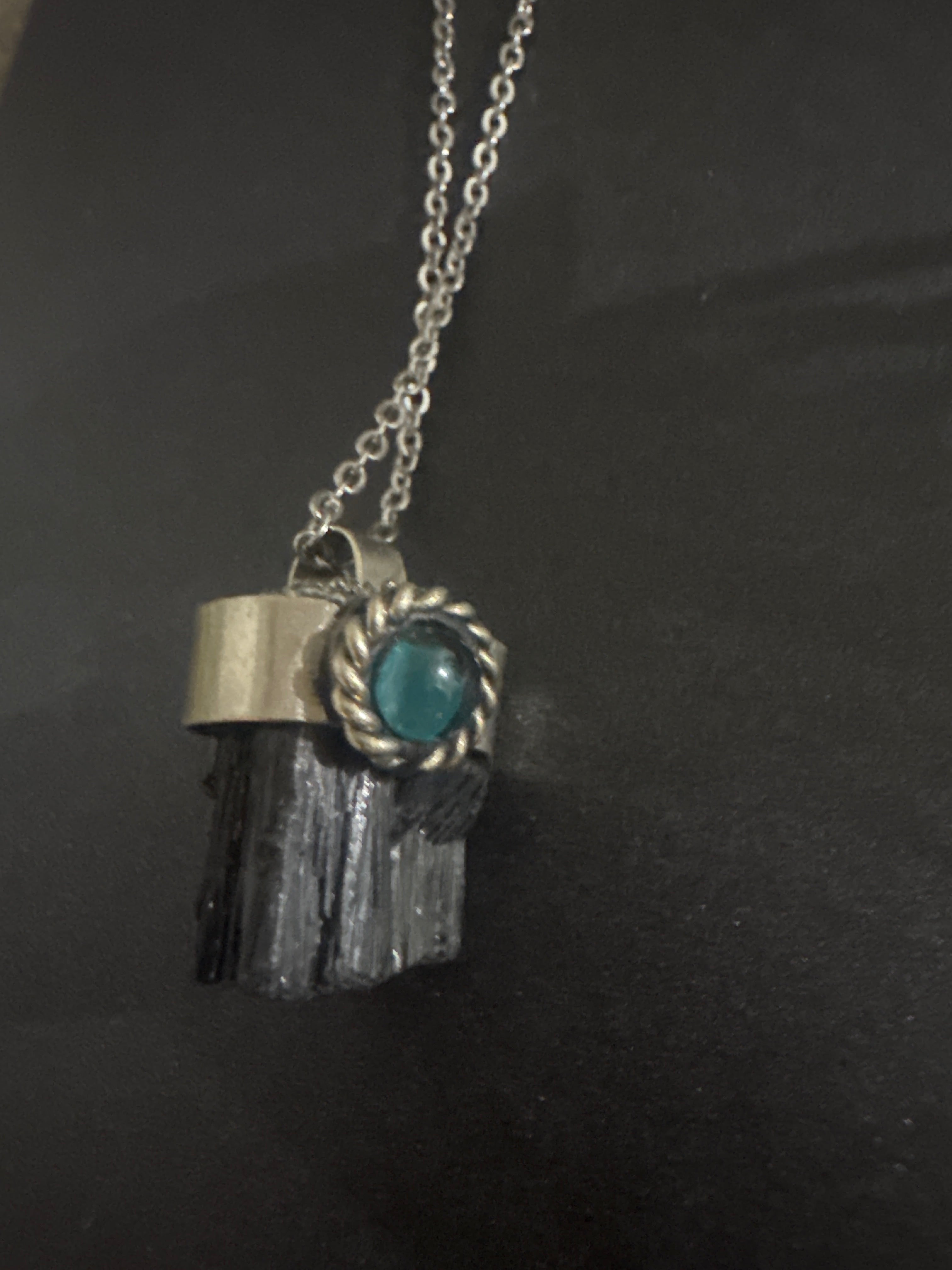 Tourmaline with Pyrite Necklace