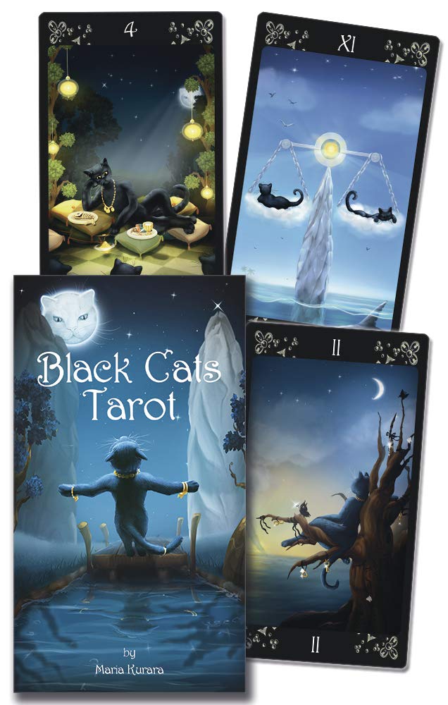 Black Cats tarot deck by Maria Kurarai