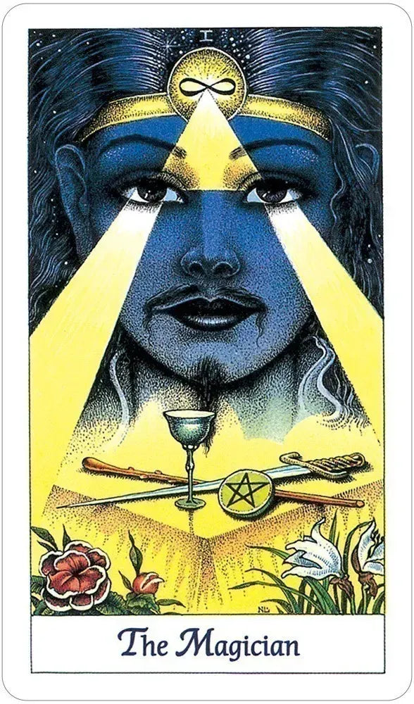Close-up of Cosmic Tarot card back design showing decorative border and celestial patterning