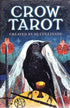 Crow Tarot card featuring a crow adorned with a white veil amid celestial symbols — sample card from MJ Cullinane&