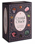 Decorative boxed set of 78 Crystal Oracle cards featuring gemstone imagery, elegant starfield design, and oval central label on the box.