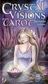 Crystal Visions Tarot box cover by Jenifer Galasso showing a mystical woman holding a glowing crystal bowl surrounded by lily pads and ethereal nature imagery.