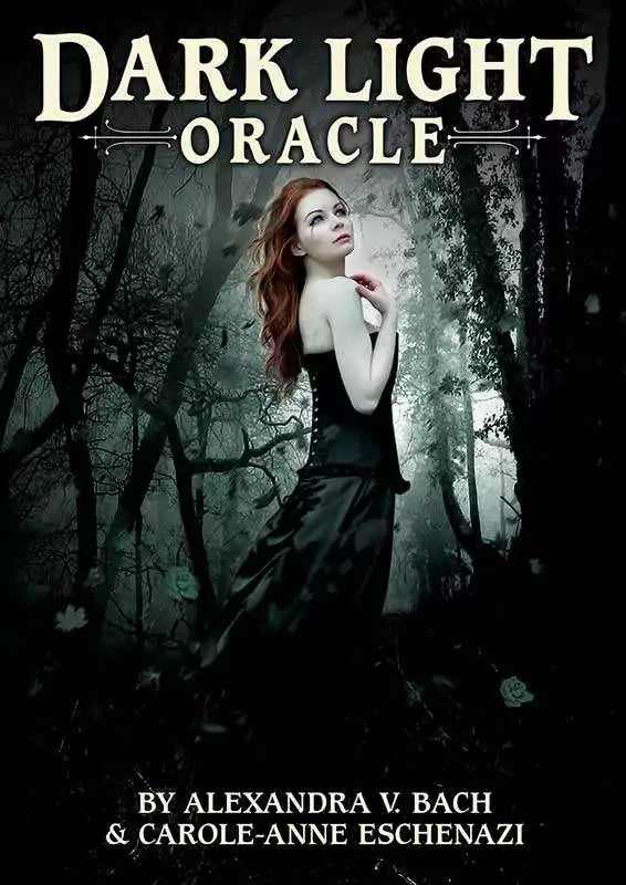 Dark Light Oracle deck box by Bach and Eschenazi — shadow work oracle with dark atmospheric cover artwork featuring dual light and shadow imagery.
