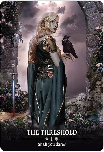 Dark Light Oracle spread of multiple cards face up showing the deck&