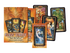Easy Tarot deck and book set by Ellershaw and Marchetti showing tarot card box alongside guidebook and sample illustrated cards