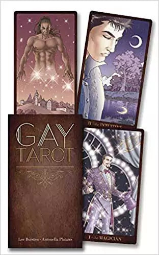 Gay Tarot Deck by Bursten and Platano — Lo Scarabeo 78-card LGBTQ+ tarot deck box with queer-inclusive cover artwork.