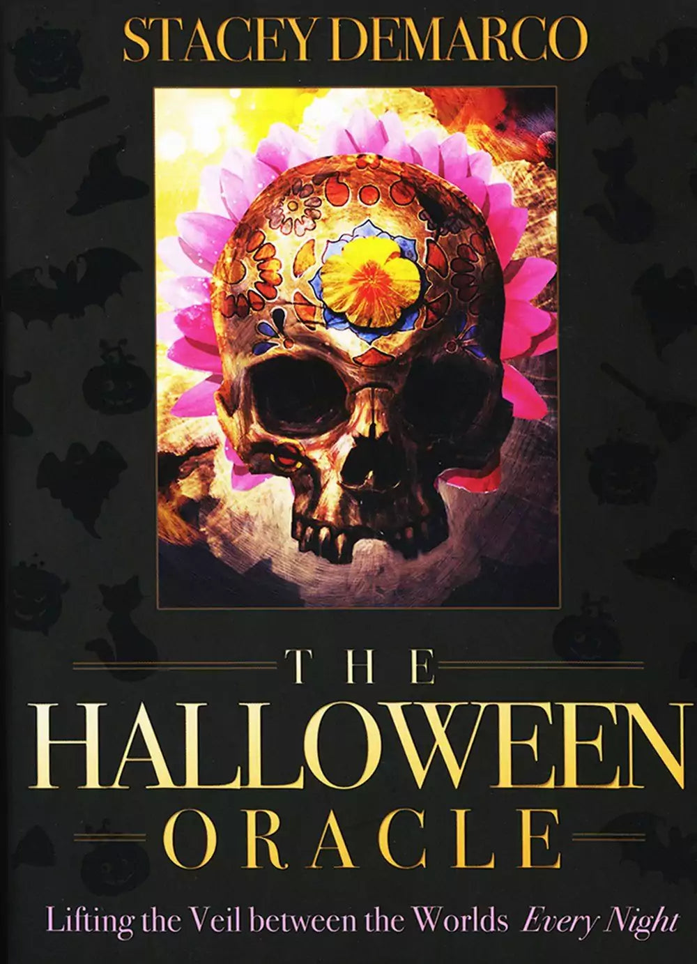 The Halloween Oracle deck box by Stacey Demarco showing evocative Samhain imagery for seasonal and shadow work oracle readings.