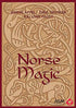 Norse Magic oracle deck box with intricate Norse-inspired ornamental designs, title in bold letters on a warm beige background with geometric knotwork motifs.