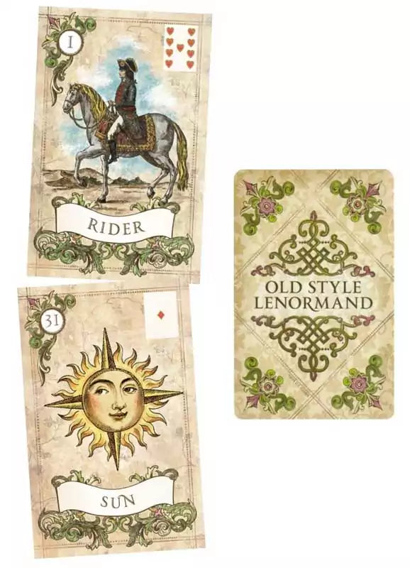 Two illustrated Lenormand cards: &