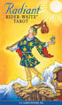 Radiant Rider-Waite Tarot card featuring the Fool in vivid recolored Poshkus art — young figure on cliff edge in bright jewel-toned palette.