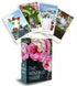 Rosebud Tarot deck by Harper and Stilwell showing floral rose-forward card designs and the box with botanical illustration, from Llewellyn Publications.