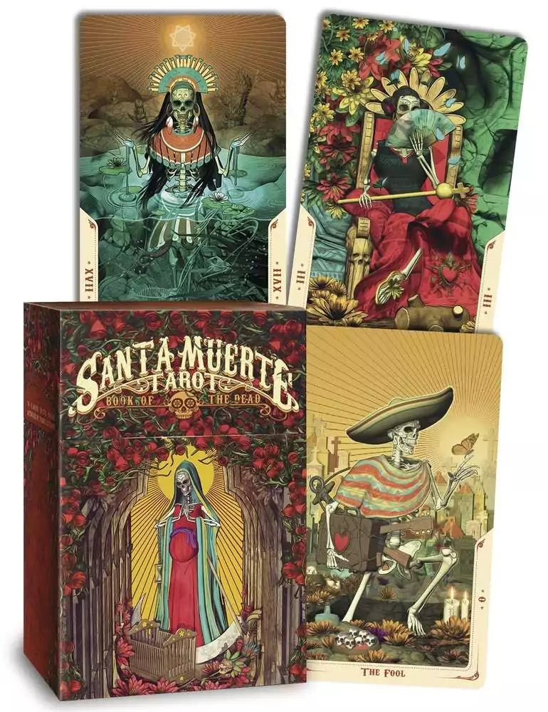 Santa Muerte Tarot deck and box by Fabio Listrani — Lo Scarabeo edition with skeletal Santa Muerte imagery on the packaging.