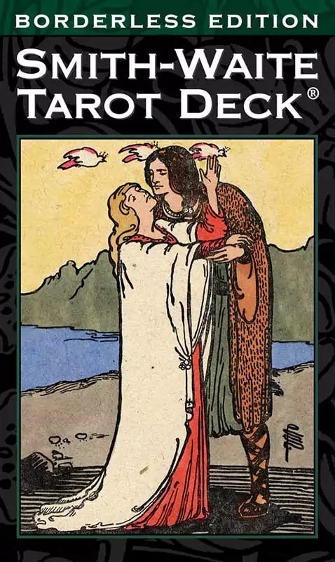 Smith-Waite Borderless Tarot deck showing the original RWS artwork by Pamela Colman Smith in a borderless full-art format.