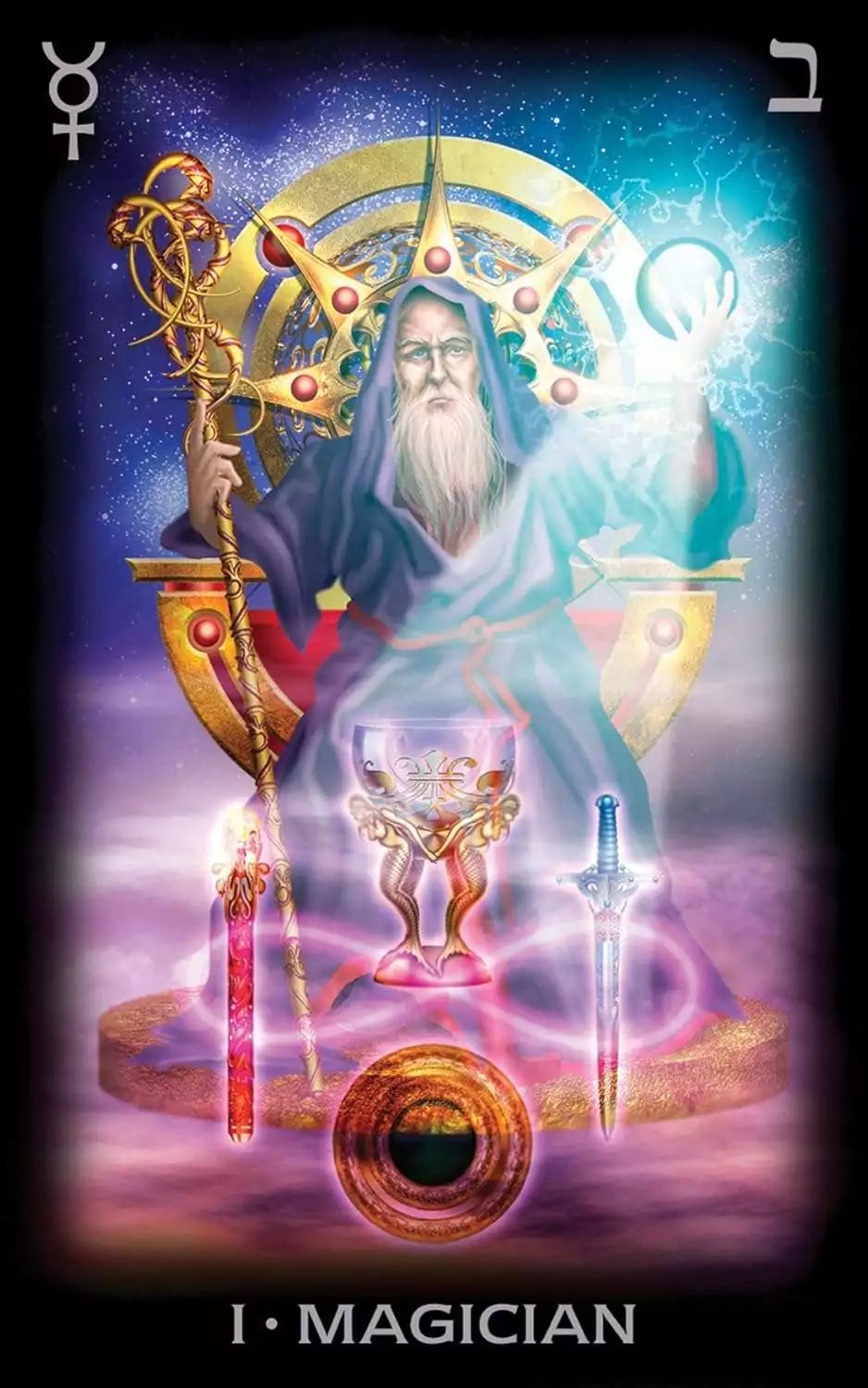 Two Major Arcana cards from Tarot of Dreams by Ciro Marchetti showing The Moon and another card with luminous nighttime imagery.