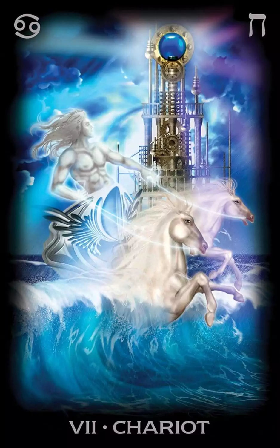 Tarot of Dreams court cards spread by Ciro Marchetti showing regal figures in elaborate costume with glowing digital detail.
