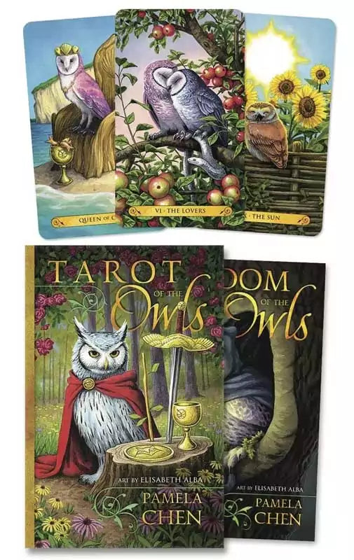 Tarot of the Owls deck and book set box by Alba &amp; Chen — illustrated owl-themed tarot set with decorative box featuring an owl artwork cover.