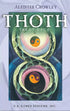 Thoth Tarot pocket deck in purple edition box showing Crowley-Harris miniature cards with distinctive geometric triangular artwork