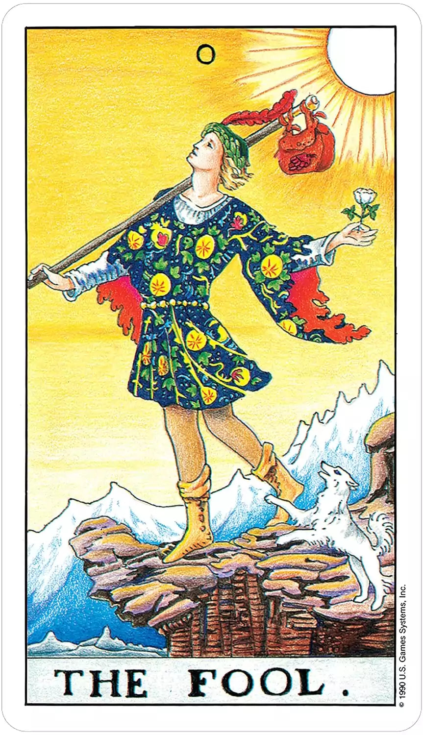 Universal Waite Tarot card spread showing several major and minor arcana with the characteristic gentle pastel recolouring