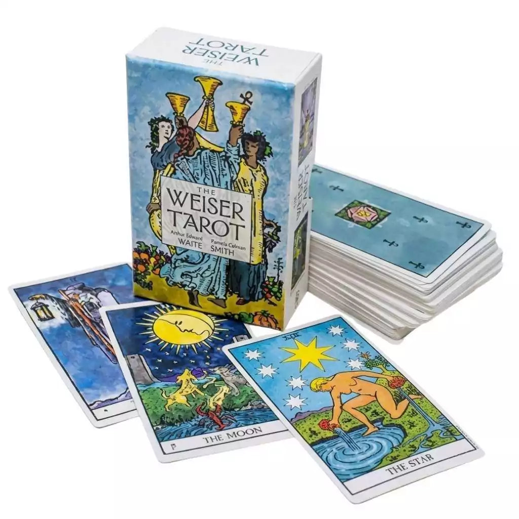 Weiser Tarot deck and book set by A.E. Waite and Pamela Colman Smith — classic 78-card RWS tarot in Weiser edition with guidebook and iconic illustrated cards.