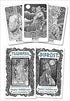 Collection of Yggdrasil Norse Divination Cards showing deities and symbols — intricate pen-and-ink illustrations of Yggdrasil, Bifröst, and Norse mythological figures.
