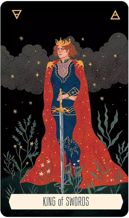 Confident regal figure in blue attire standing — illustrated tarot card from the Lo Scarabeo Zodiac Tarot deck.