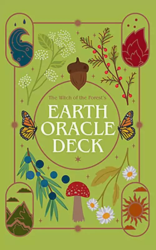 Earth Oracle Deck showing nature-based oracle cards with botanical and elemental artwork for earth magic and grounding practices