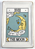 Moon tarot ceramic altar dish 4.5 by 6.5 inches showing the Moon tarot card design as a trinket tray for lunar ritual and crystal display