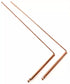 Pair of copper L-shaped dowsing rods with angled handles and long 9.25-inch divining arms, shown side by side on a plain surface.